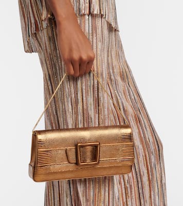 Maygot metallic leather clutch | Manolo Blahnik