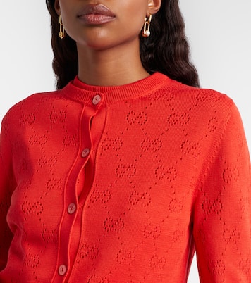 Cárdigan de seda y algodón con GG | Gucci