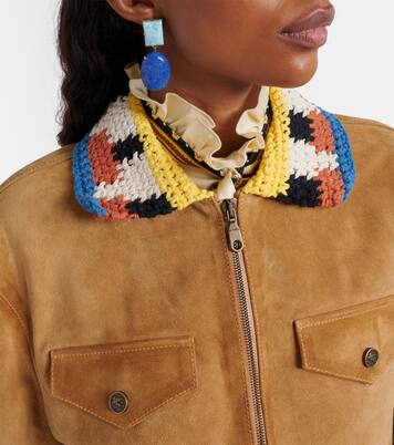 Crochet-trimmed suede jacket | Etro