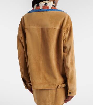 Crochet-trimmed suede jacket | Etro