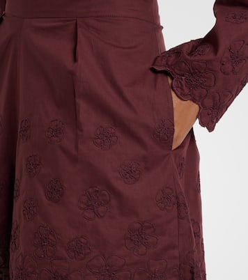 Embroidered floral cotton poplin shorts | Juliet Dunn