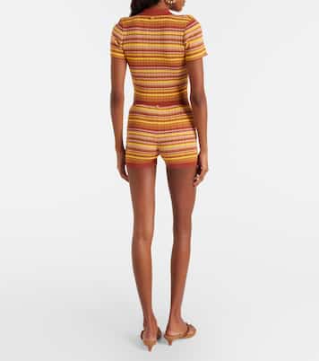 Jack ribbed-knit striped shorts | Bananhot
