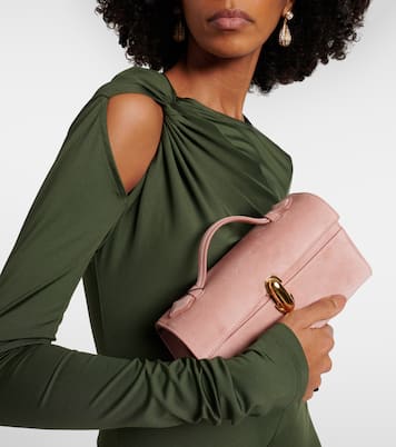 Symmetry Pochette suede top-handle bag | Savette
