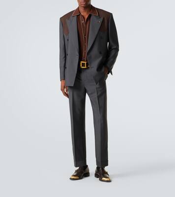 Pantalon droit en laine et mohair | Versace