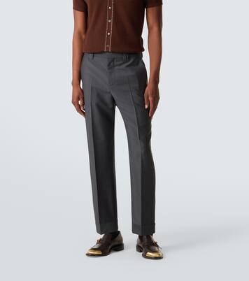 Pantalon droit en laine et mohair | Versace