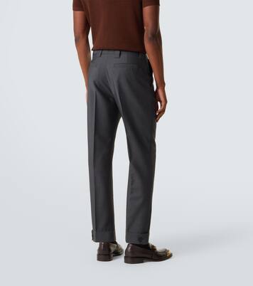 Pantalon droit en laine et mohair | Versace