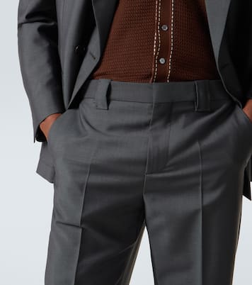 Pantalon droit en laine et mohair | Versace