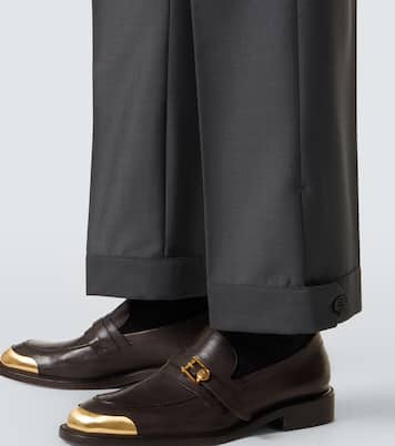 Pantalon droit en laine et mohair | Versace