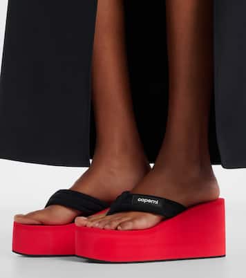 Logo platform thong sandals | Coperni