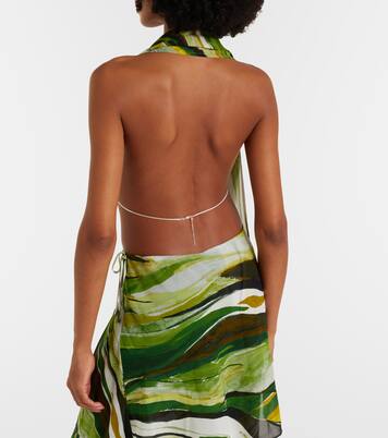 Bedrucktes Bralette aus Seide | Christopher Esber