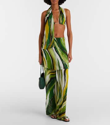 Bedrucktes Bralette aus Seide | Christopher Esber