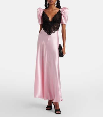 Lace-trimmed silk cocktail dress | Rodarte