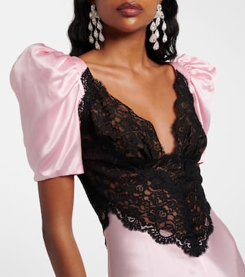 Lace-trimmed silk cocktail dress | Rodarte