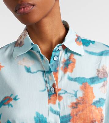 Floral tiered cotton shirt dress | Erdem