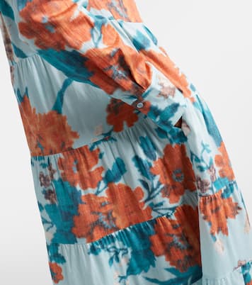 Floral tiered cotton shirt dress | Erdem