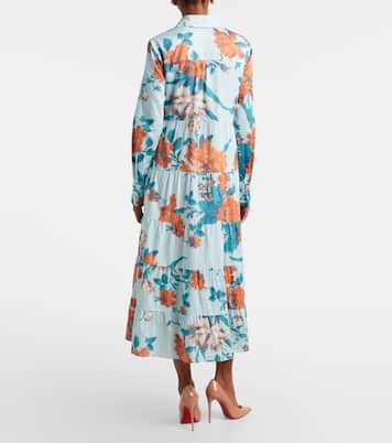 Floral tiered cotton shirt dress | Erdem