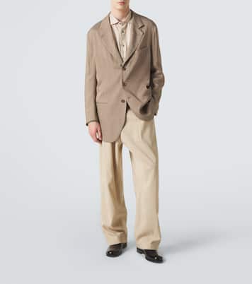 Archivio silk-blend straight pants | Giorgio Armani