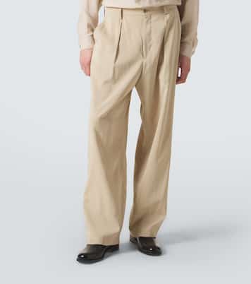 Archivio silk-blend straight pants | Giorgio Armani