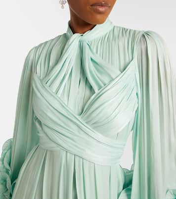 Ruffled georgette gown | Costarellos