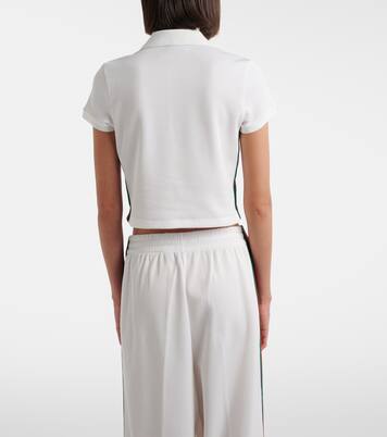 Cropped-Poloshirt Web Stripe aus Rippstrick | Gucci