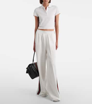 Cropped-Poloshirt Web Stripe aus Rippstrick | Gucci