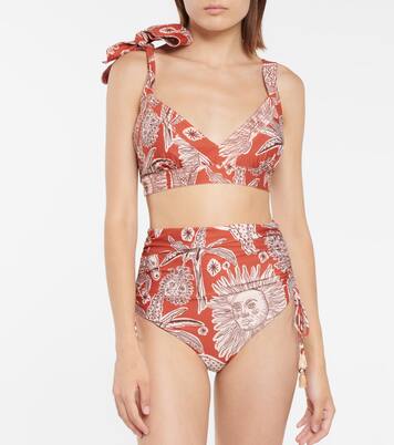 Top de bikini triangle imprimé Macondo | Johanna Ortiz