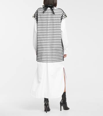 Top en tulle à rayures avec nœud | Dries Van Noten