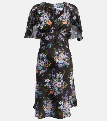 Robe midi en satin à fleurs | Rabanne
