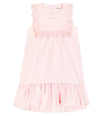 Guipure lace-trimmed taffeta dress | Self-Portrait Kids
