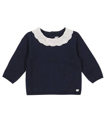 Baby Pullover aus Wolle mit Spitze | Tartine et Chocolat