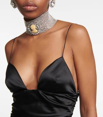 Robe en soie mélangée à ornements | Alessandra Rich