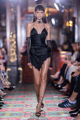 Robe en soie mélangée à ornements | Alessandra Rich