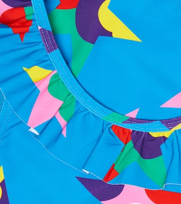 Printed ruffle-trimmed bikini | Stella McCartney Kids