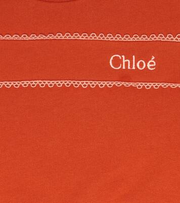 Felpa in cotone con ricamo del logo | Chloé Kids