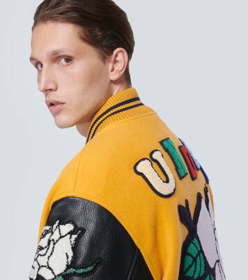 Appliqué wool-blend varsity jacket | Undercover