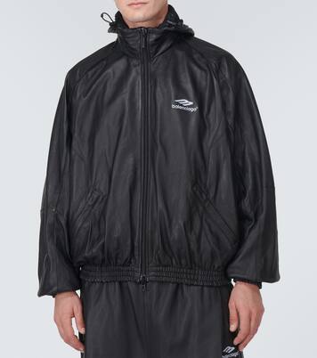 3B Sports Icon leather track jacket | Balenciaga
