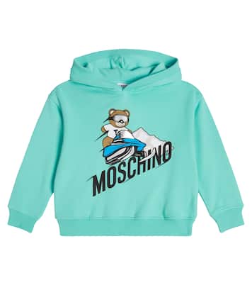 Sweat-shirt à capuche imprimé en coton | Moschino Kids