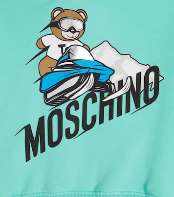 Sweat-shirt à capuche imprimé en coton | Moschino Kids