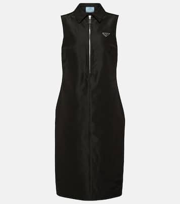 Half-zip silk-blend midi dress  | Prada