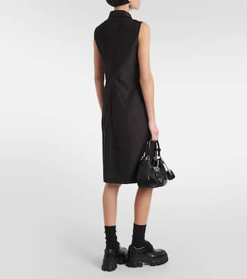Half-zip silk-blend midi dress  | Prada