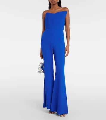 Asymmetric wool crêpe jumpsuit | Roland Mouret