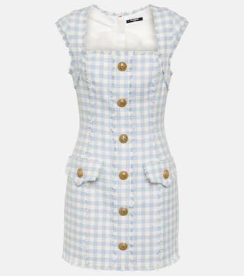 Minikleid Gingham aus Tweed | Balmain