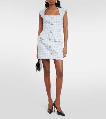 Minikleid Gingham aus Tweed | Balmain