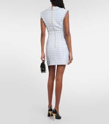Minikleid Gingham aus Tweed | Balmain