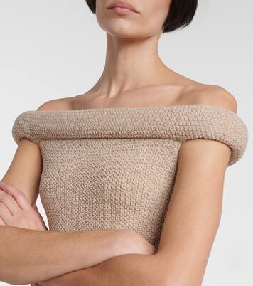 Top imprimé à encolure bardot | Toteme