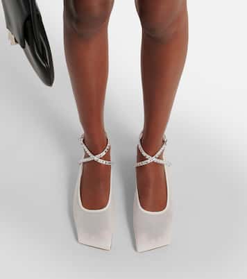 Ane embellished mesh ballet flats | Amina Muaddi