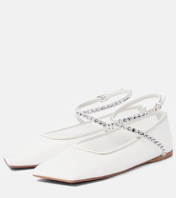 Ane embellished mesh ballet flats | Amina Muaddi