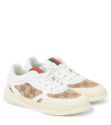 GG canvas leather-trimmed sneakers  | Gucci Kids