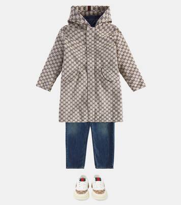 GG canvas leather-trimmed sneakers  | Gucci Kids