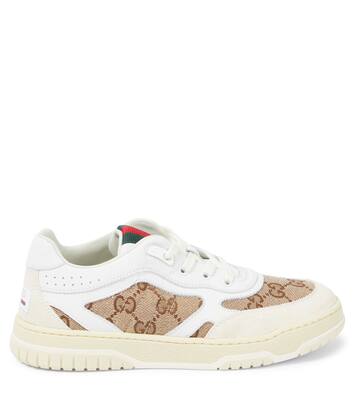 GG canvas leather-trimmed sneakers  | Gucci Kids